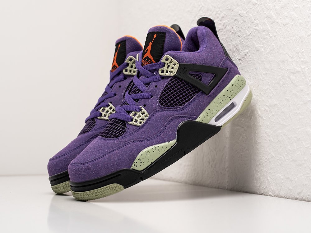 Nike Air Jordan 4 Retro Canyon Purple фиолетовые кожа мужские (AR24854) - фото 2