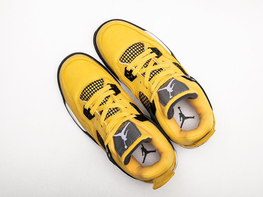 Nike Air Jordan 4 Retro Lightning 2021 WMNS желтые кожа женские (AR24857) - фото 3