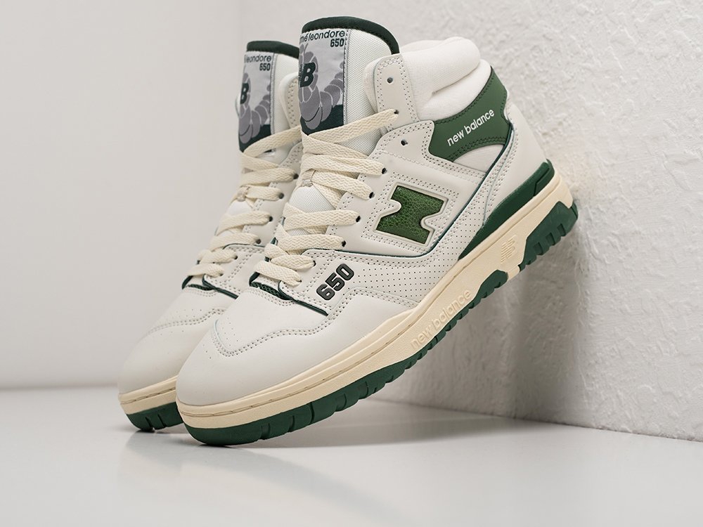 New Balance 650 Aime Leon Dore White Green белые кожа мужские (AR24923) - фото 2 New Balance 650 Aime Leon Dore White Green белые кожа мужские (AR24923) - фото 2