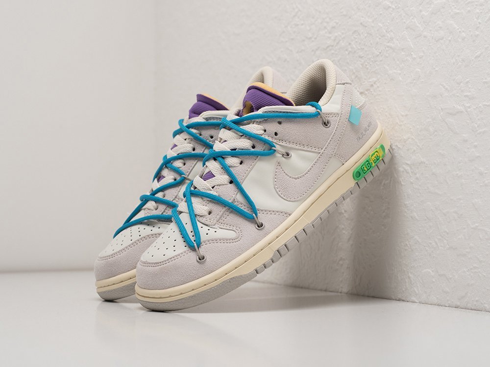 Nike SB Dunk Low x OFF-White WMNS белые замша женские (AR24931) - фото 2 Nike SB Dunk Low x OFF-White WMNS белые замша женские (AR24931) - фото 2