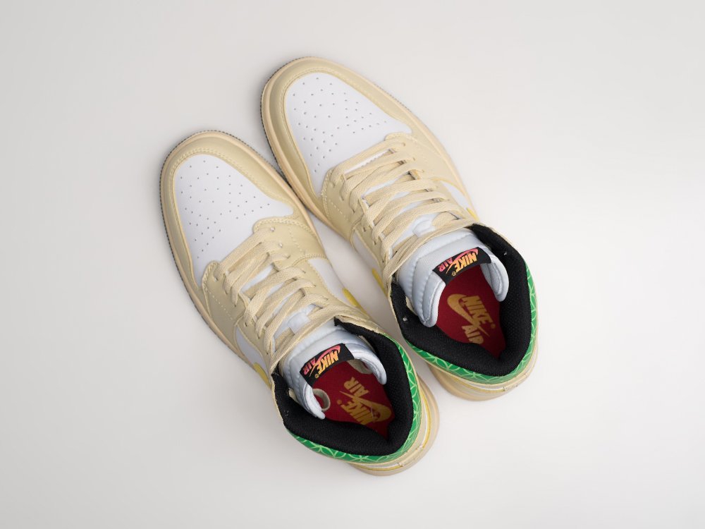 Nike Air Jordan 1 белые кожа мужские (AR24944) - фото 3 Nike Air Jordan 1 белые кожа мужские (AR24944) - фото 3