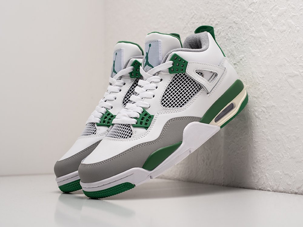 Nike Air Jordan 4 Retro Pine Green белые кожа мужские (AR24957) - фото 2 Nike Air Jordan 4 Retro Pine Green белые кожа мужские (AR24957) - фото 2