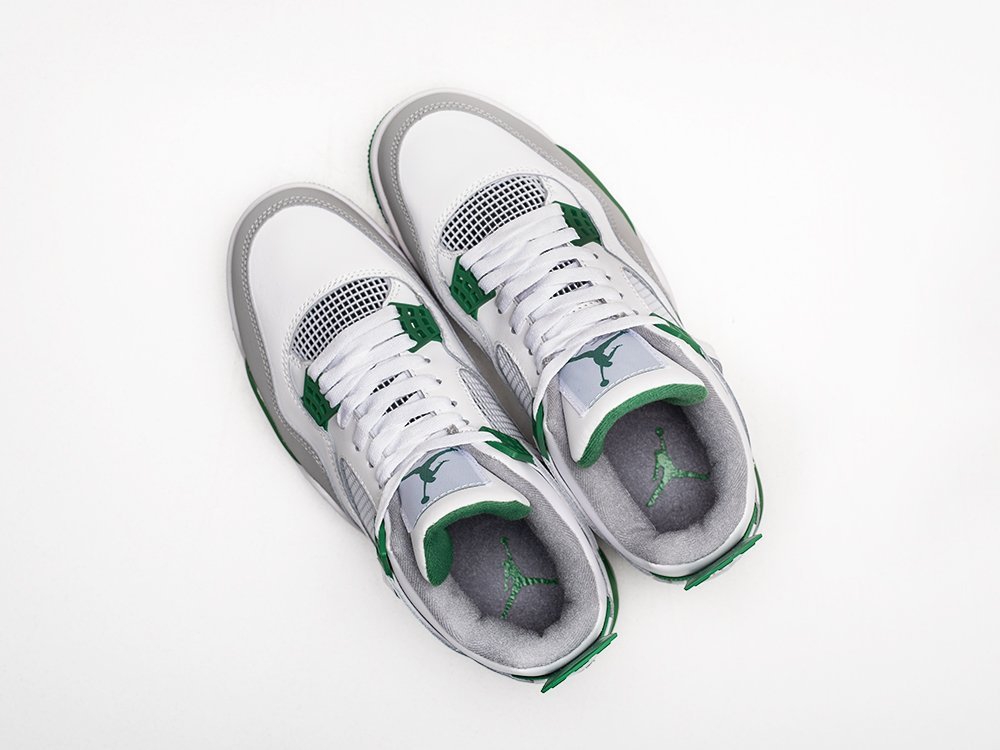 Nike Air Jordan 4 Retro Pine Green белые кожа мужские (AR24957) - фото 3
