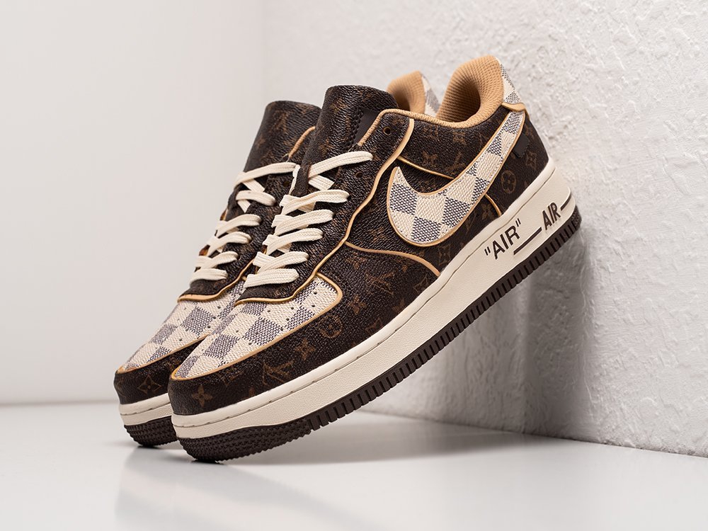 Nike x Louis Vuitton Air Force 1 Low коричневые кожа мужские (AR25007) - фото 2 Nike x Louis Vuitton Air Force 1 Low коричневые кожа мужские (AR25007) - фото 2