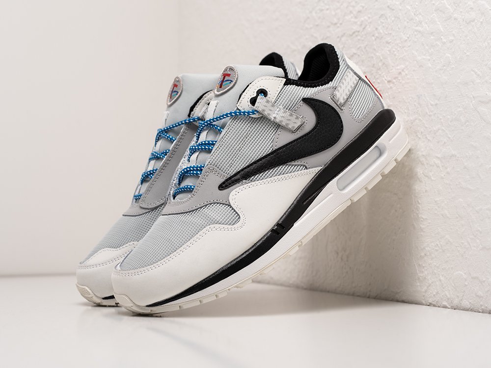 Nike Air Max 1 x Travis Scott белые текстиль мужские (AR25027) - фото 2 Nike Air Max 1 x Travis Scott белые текстиль мужские (AR25027) - фото 2
