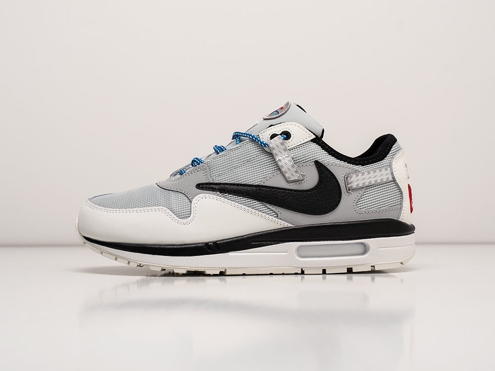 Nike Air Max 1 x Travis Scott белые текстиль мужские (AR25027) - фото 1 Nike Air Max 1 x Travis Scott белые текстиль мужские (AR25027) - фото 1