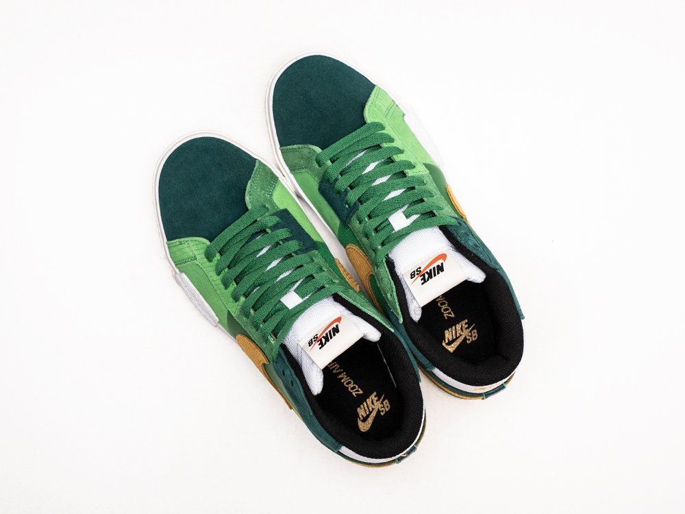 Nike SB Zoom Blazer Mid Premium SB Mosaic Pack - Aloe Verde WMNS зеленые замша женские (AR25033) - фото 3