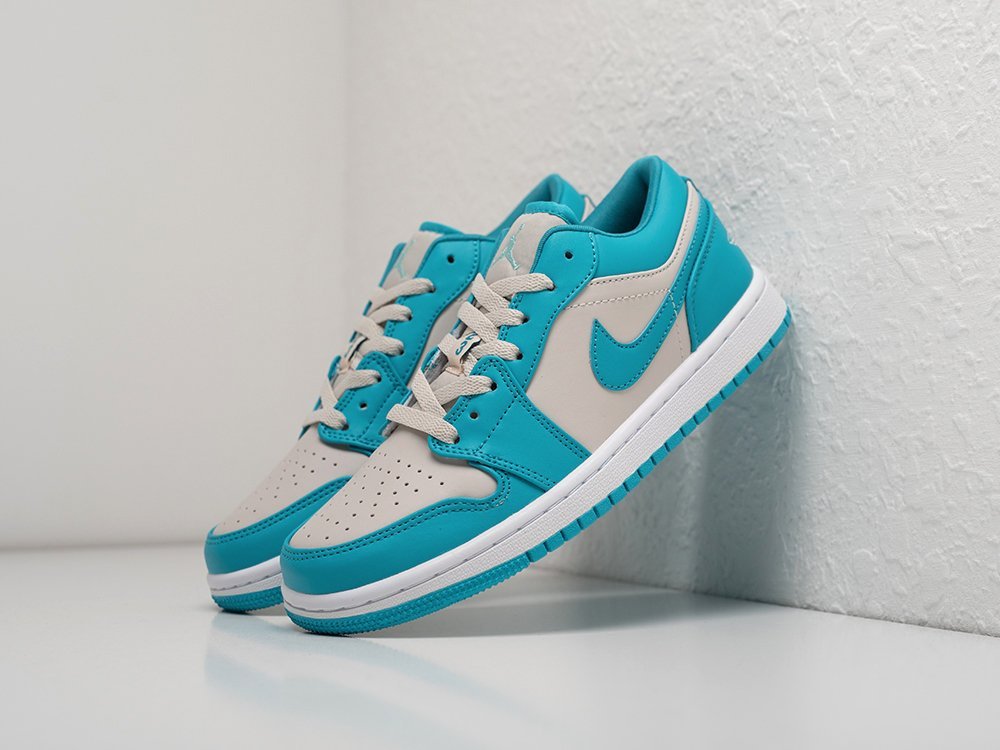 Nike Air Jordan 1 Low Tropical Teal WMNS бежевые кожа женские (AR25065) - фото 2 Nike Air Jordan 1 Low Tropical Teal WMNS бежевые кожа женские (AR25065) - фото 2