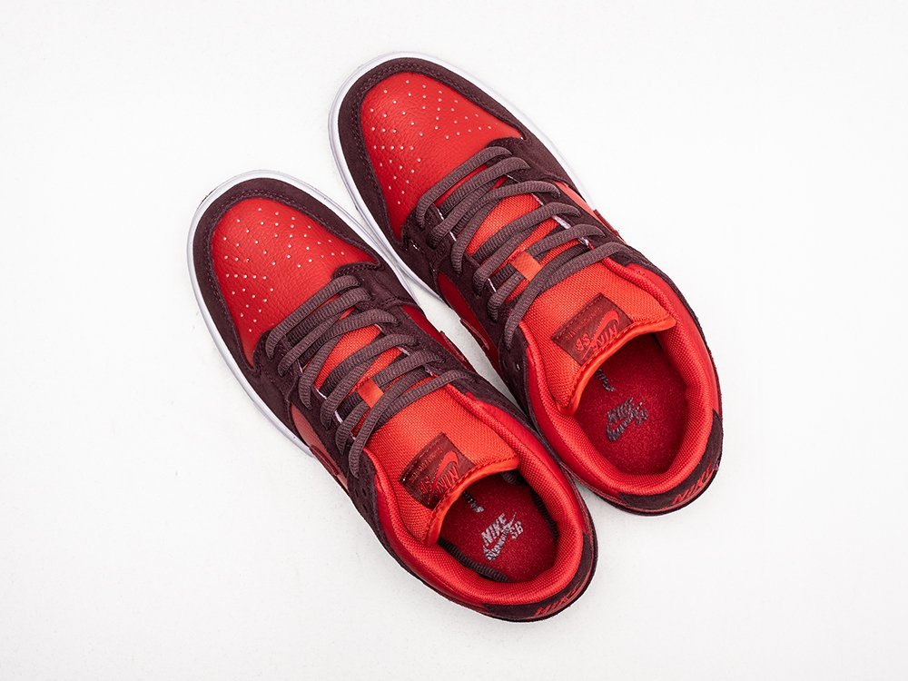 Nike SB Dunk Low Cherry красные замша мужские (AR25085) - фото 3