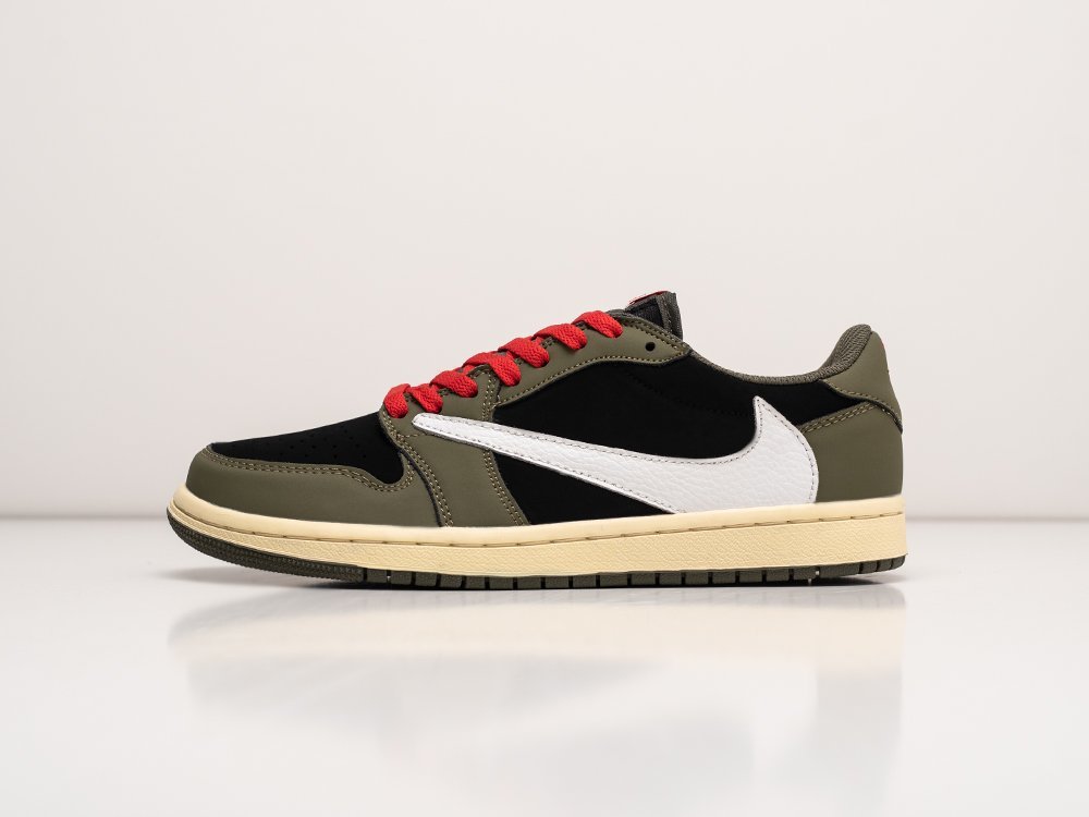 Nike Air Jordan 1 Low x Travis Scott зеленые кожа мужские (AR25216) - фото 1