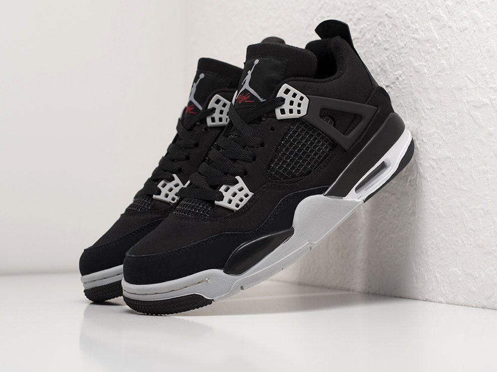 Nike Air Jordan 4 Retro черные текстиль мужские (AR25251) - фото 2