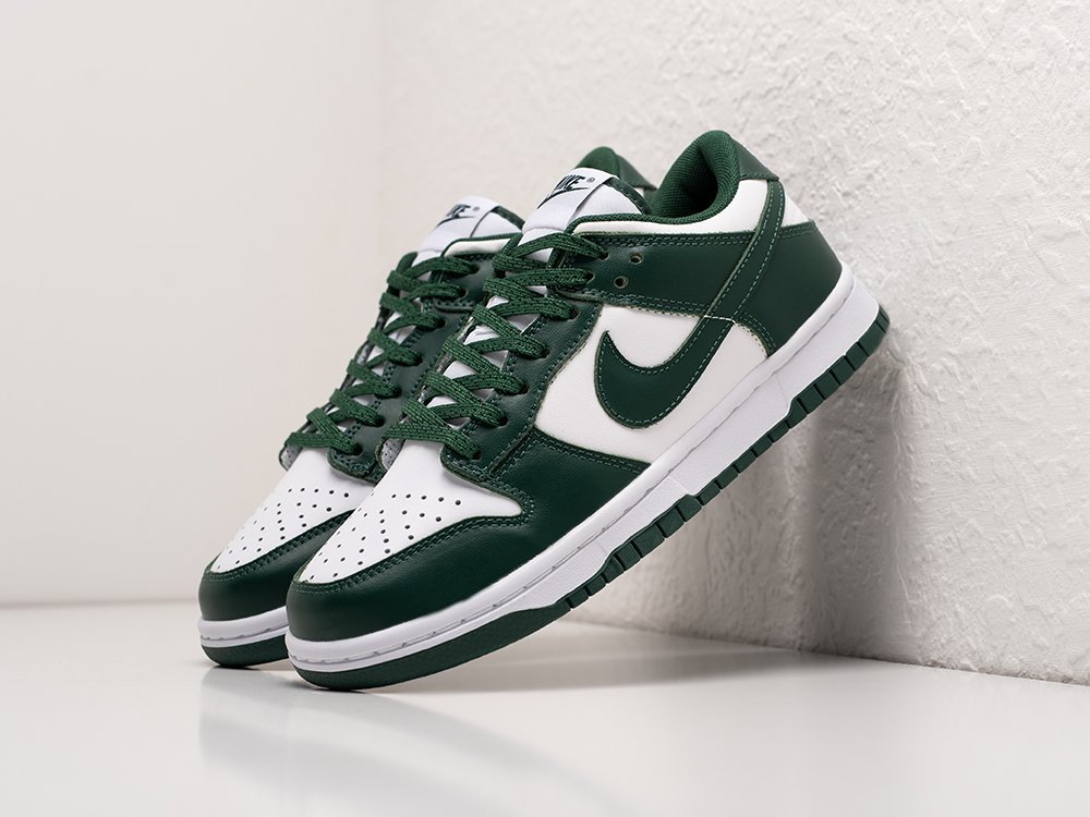 Nike SB Dunk Low Michigan State WMNS зеленые кожа женские (AR25275) - фото 2