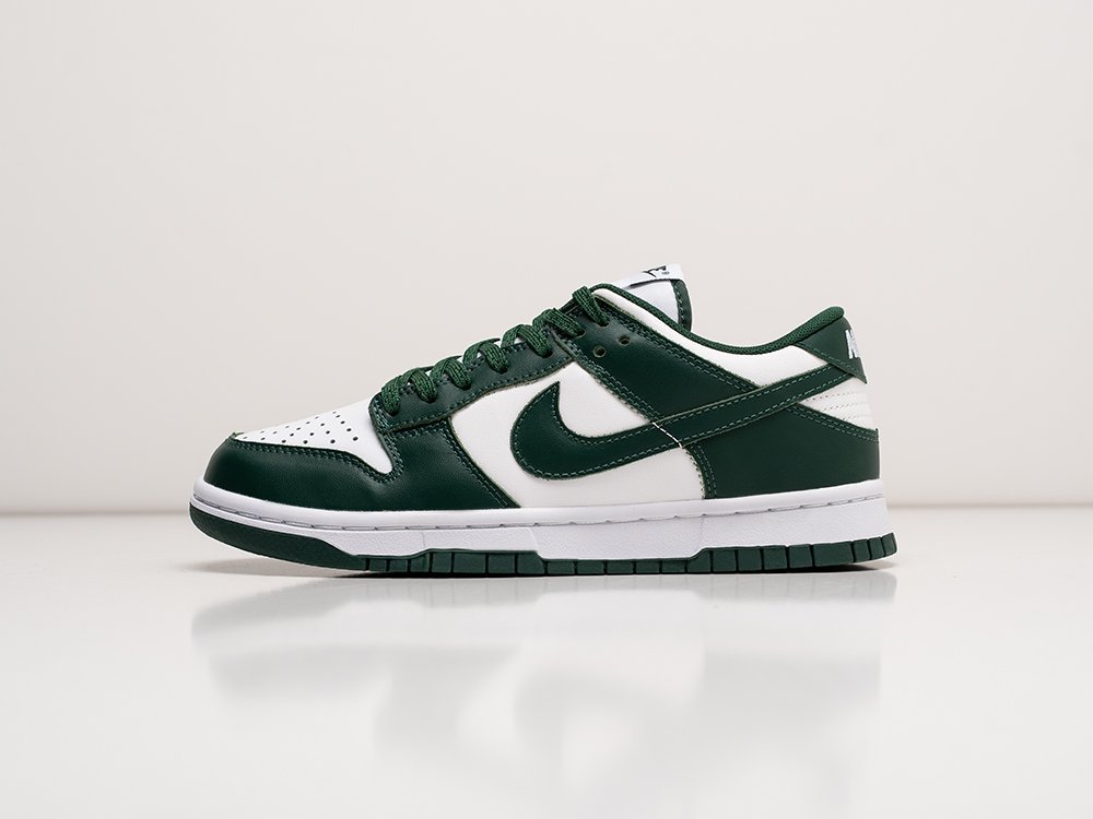 Nike SB Dunk Low Michigan State WMNS зеленые кожа женские (AR25275) - фото 1