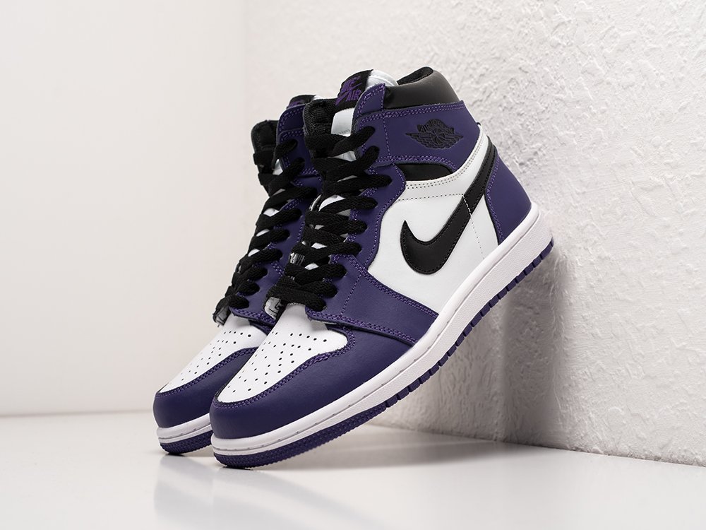 Nike Air Jordan 1 Retro High Court Purple WMNS белые кожа женские (AR25446) - фото 2