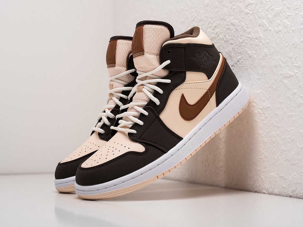 Nike Air Jordan 1 «Cream Dark Chocolate» коричневые кожа мужские (AR25461) - фото 2