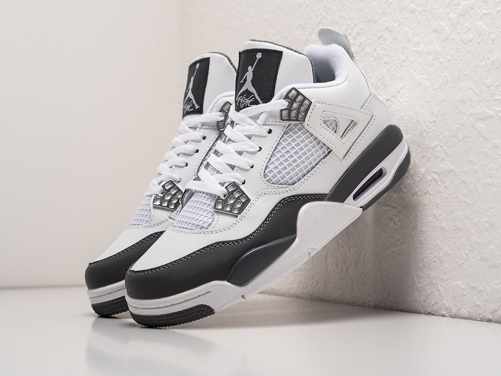 Nike Air Jordan 4 Retro белые кожа мужские (AR25466) - фото 2