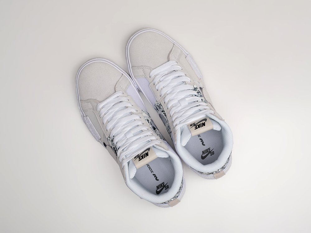 Nike SB Zoom Blazer Mid Premium SB Paisley Pack - Floral WMNS белые замша женские (AR25499) - фото 3