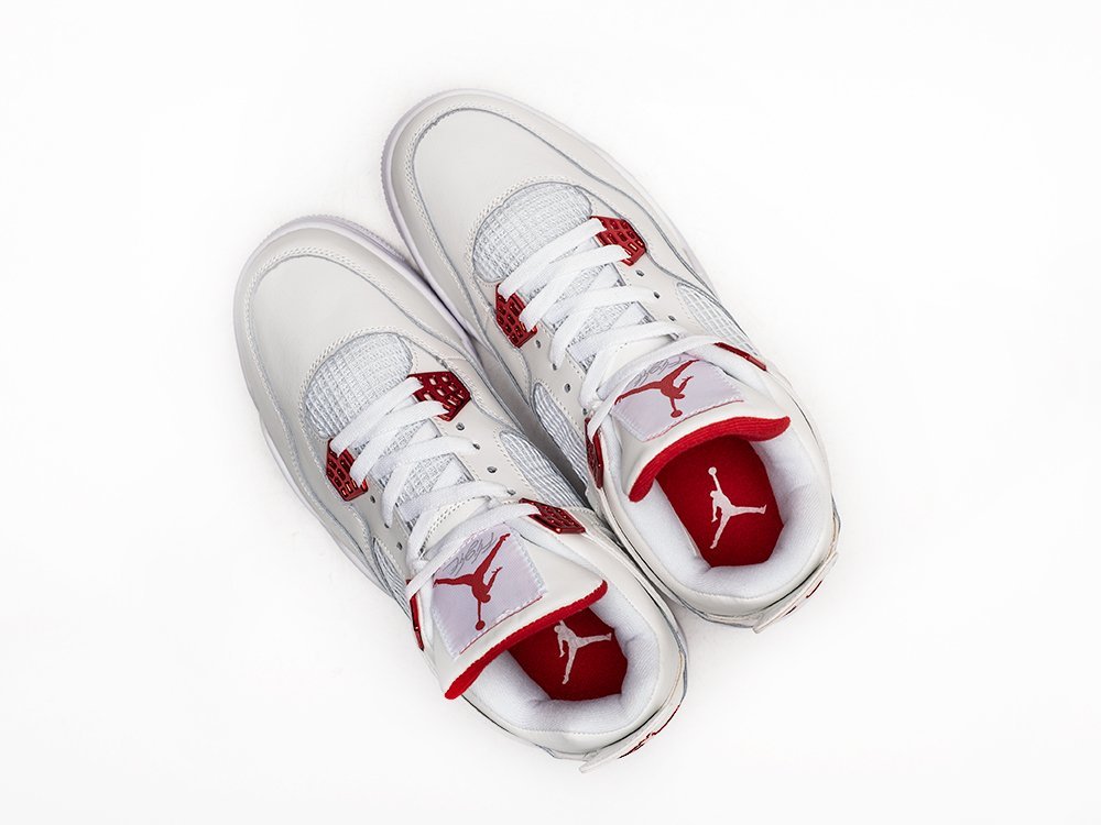 Nike Air Jordan 4 Retro Metallic Red белые кожа мужские (AR25514) - фото 3 Nike Air Jordan 4 Retro Metallic Red белые кожа мужские (AR25514) - фото 3