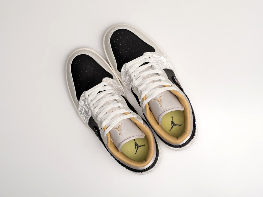 Nike Air Jordan 1 Low SE Beaded Swoosh черные кожа мужские (AR25534) - фото 3