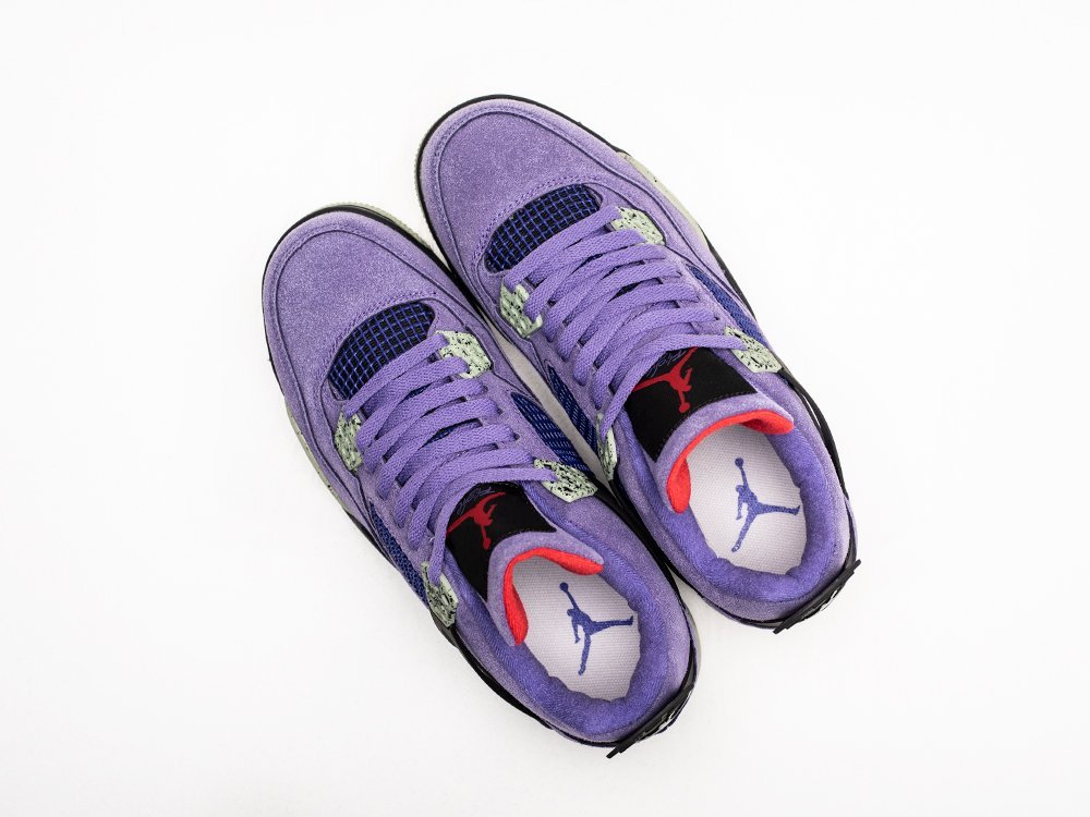 Nike Air Jordan 4 Retro фиолетовые кожа мужские (AR25553) - фото 3