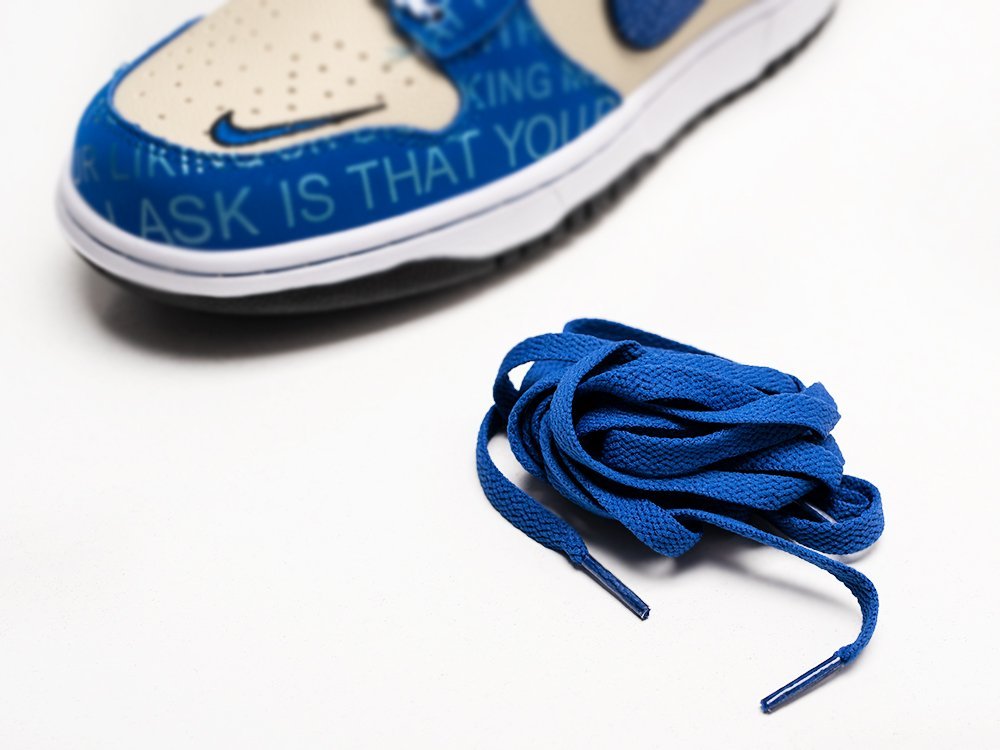 Nike SB Dunk Low GS Jackie Robinson синие кожа мужские (AR25610) - фото 4