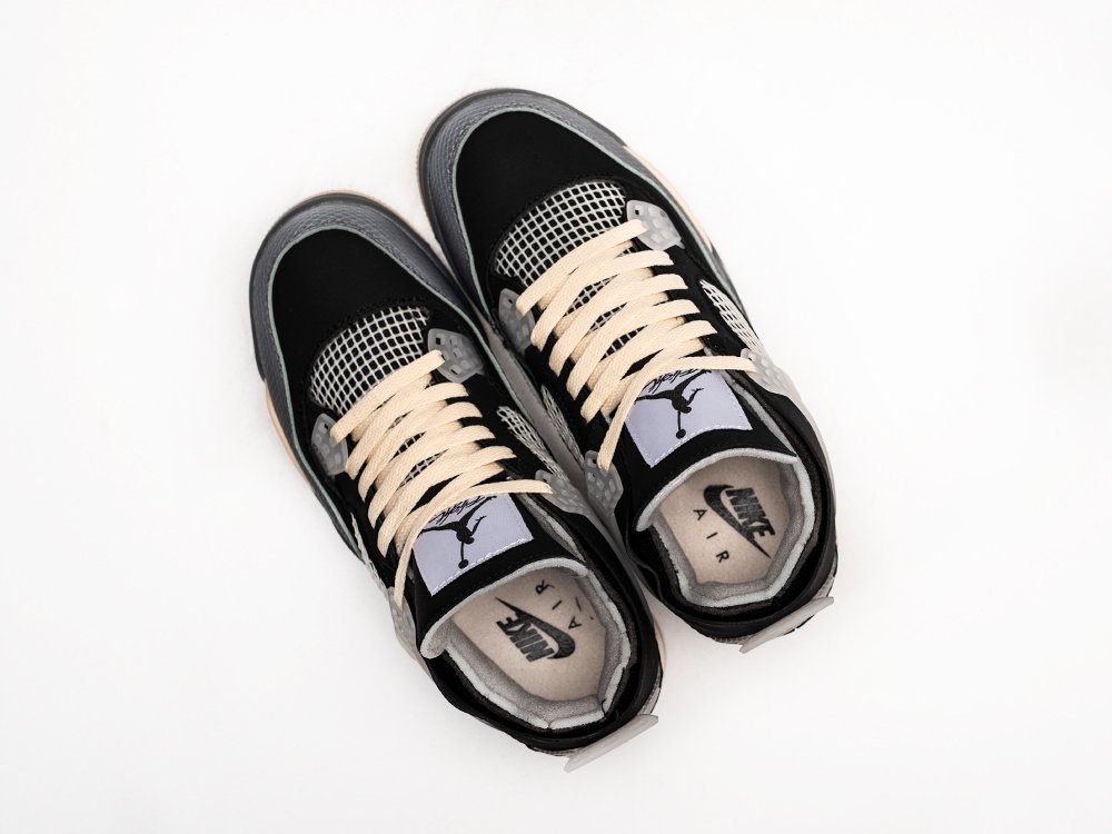 Nike x OFF White Air Jordan 4 Retro черные замша мужские (AR25681) - фото 3 Nike x OFF White Air Jordan 4 Retro черные замша мужские (AR25681) - фото 3