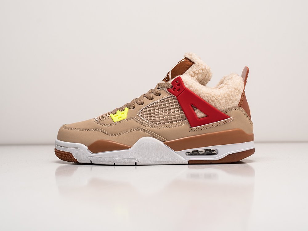 Nike Air Jordan 4 Retro WMNS бежевые кожа женские (AR25807) - фото 1