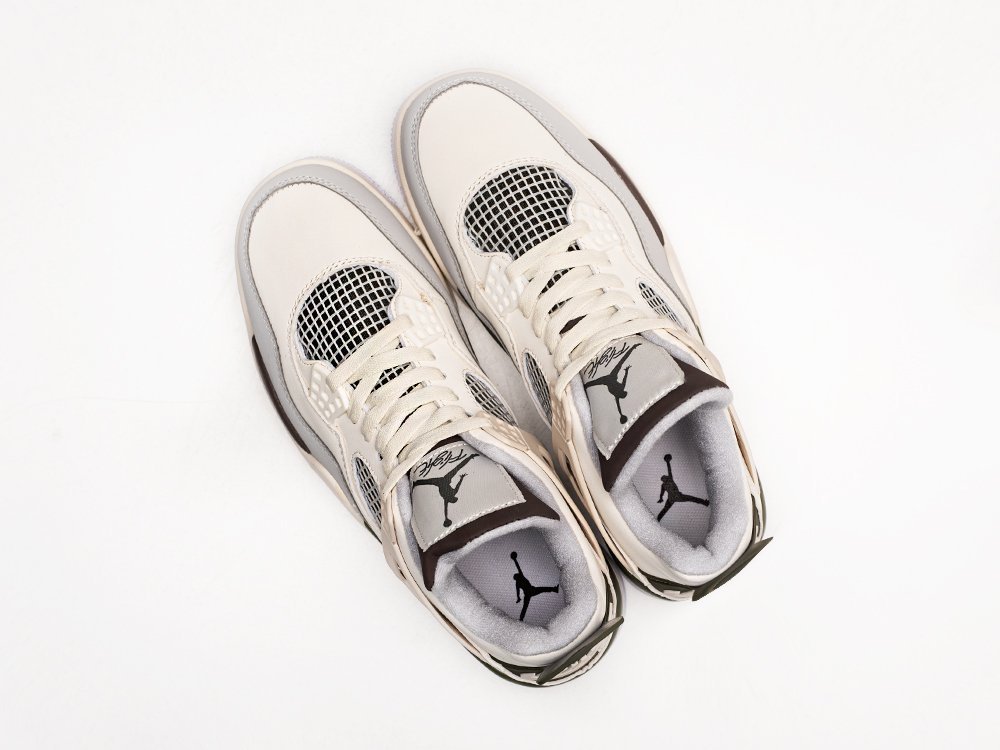 Nike Air Jordan 4 Retro бежевые кожа мужские (AR25813) - фото 3