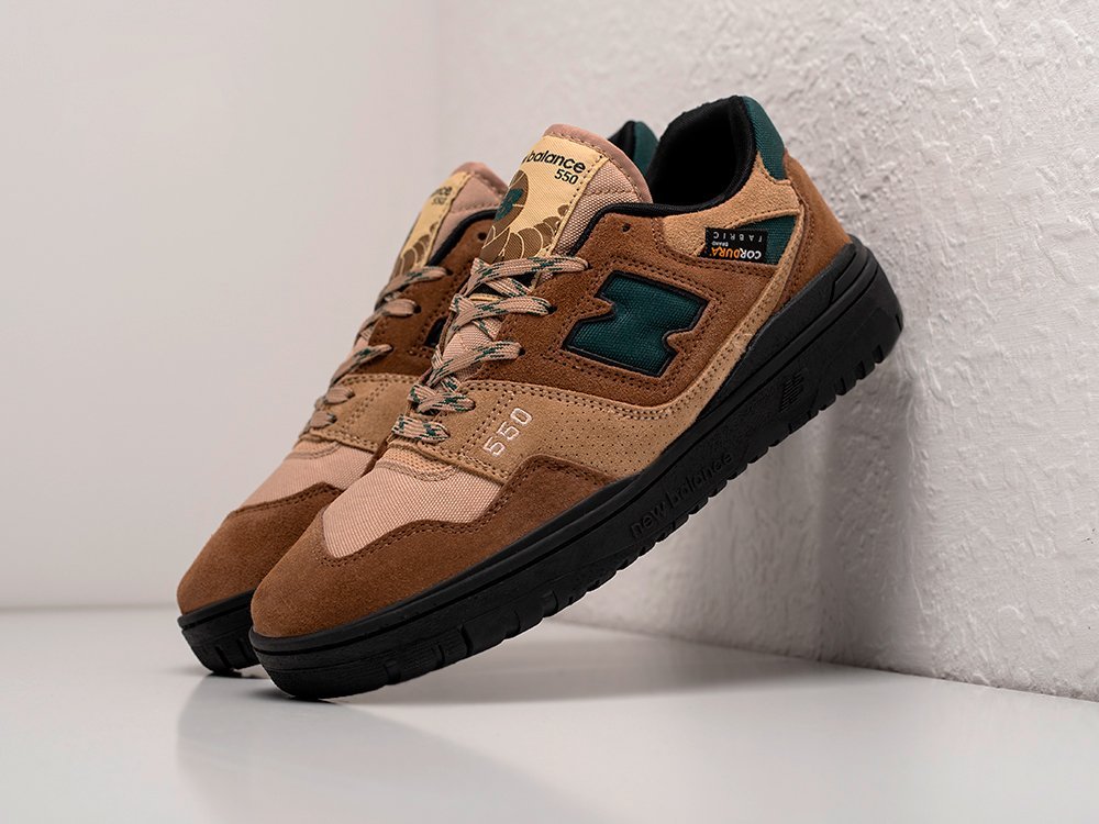 New Balance x Size x 550 Cordura Pack - Light Brown Green коричневые замша мужские (AR25912) - фото 2