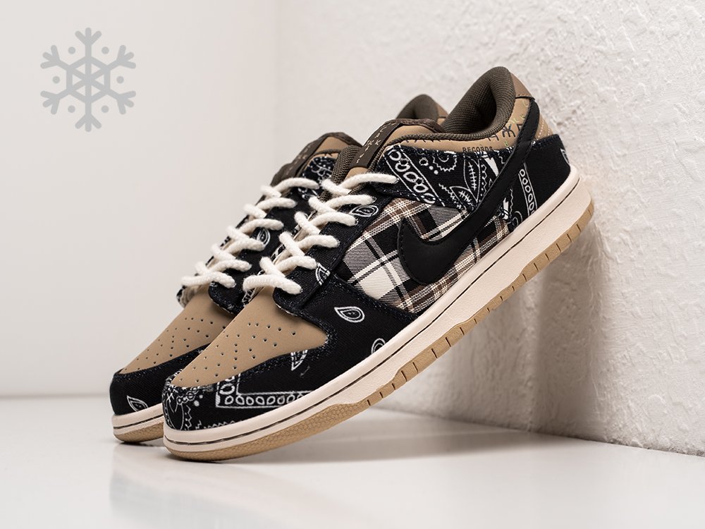 Nike SB Dunk Low x Travis Scott коричневые текстиль мужские (AR25919) - фото 2 Nike SB Dunk Low x Travis Scott коричневые текстиль мужские (AR25919) - фото 2