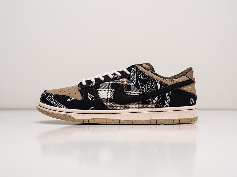 Nike SB Dunk Low x Travis Scott коричневые текстиль мужские (AR25919) - фото 1 Nike SB Dunk Low x Travis Scott коричневые текстиль мужские (AR25919) - фото 1