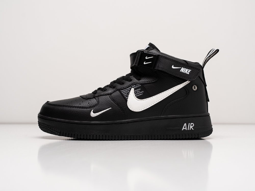 Nike Air Force 1 07 Mid LV8 черные кожа мужские (AR25943) - фото 1