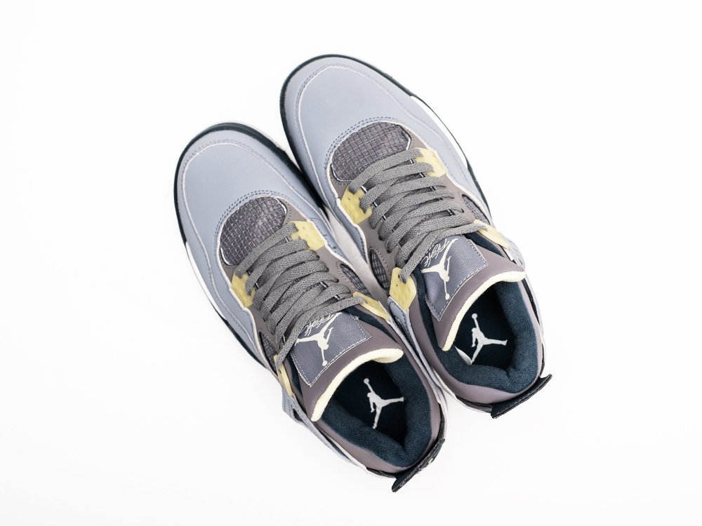 Nike Air Jordan 4 Retro серые кожа мужские (AR25973) - фото 3