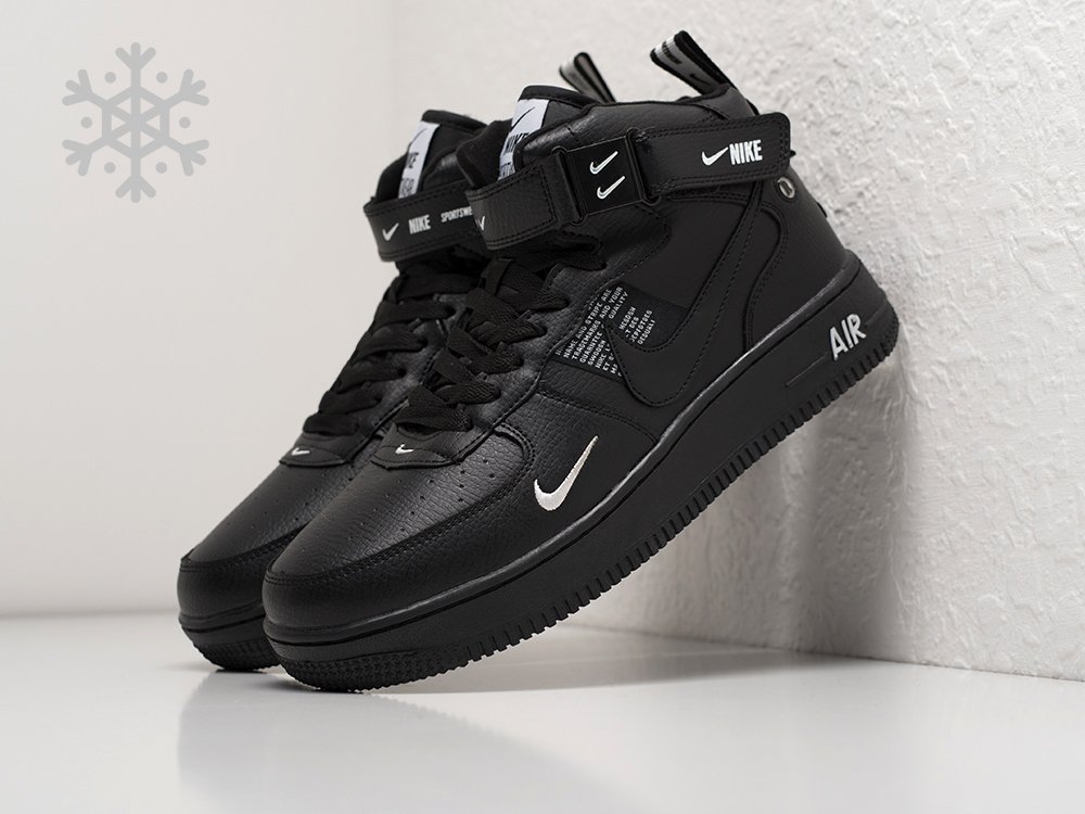 Nike Air Force 1 07 Mid LV8 Winter черные кожа мужские (AR26032) - фото 2