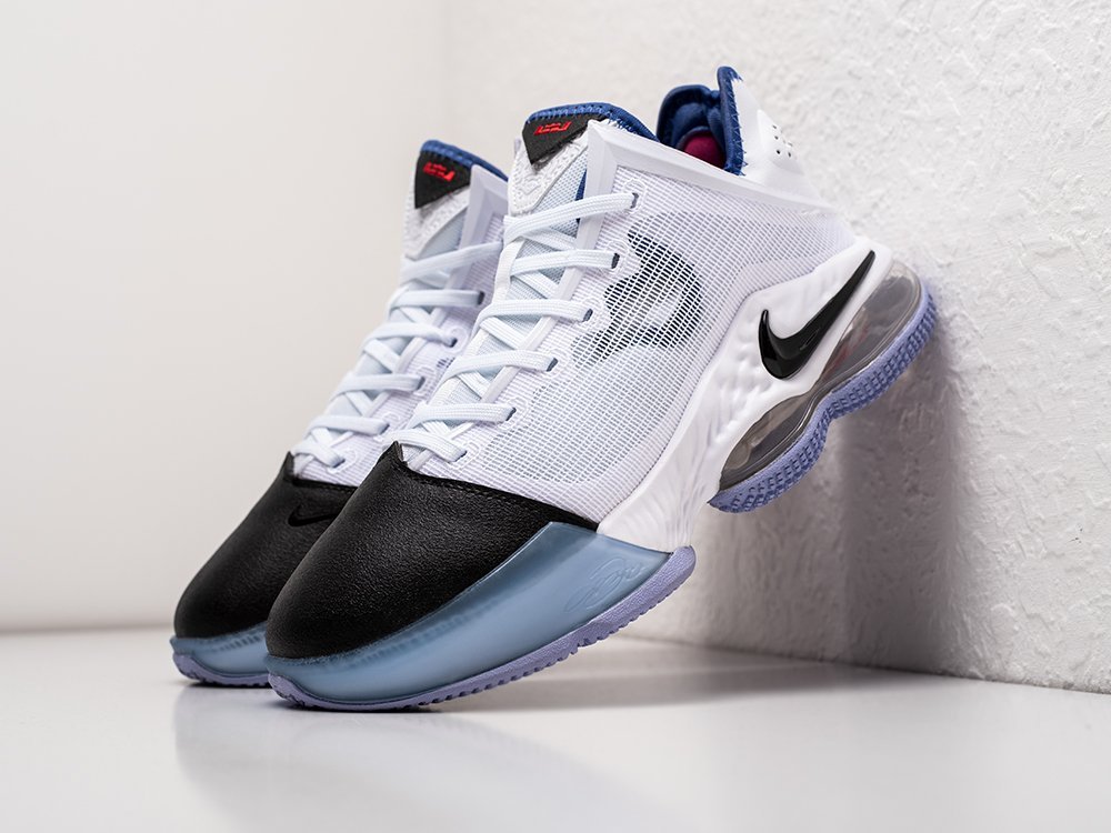 Nike Lebron XIX Low Black Toe белые текстиль мужские (AR26083) - фото 2 Nike Lebron XIX Low Black Toe белые текстиль мужские (AR26083) - фото 2