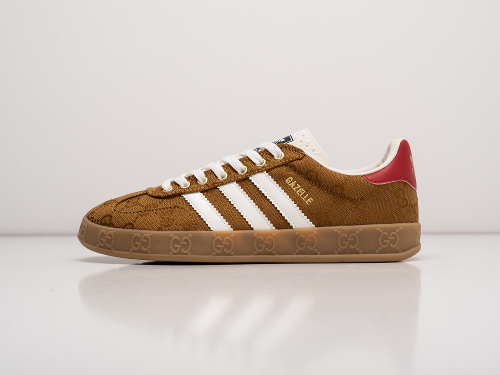 Adidas x Gucci x Gazelle OG коричневые замша мужские (AR26097) - фото 1