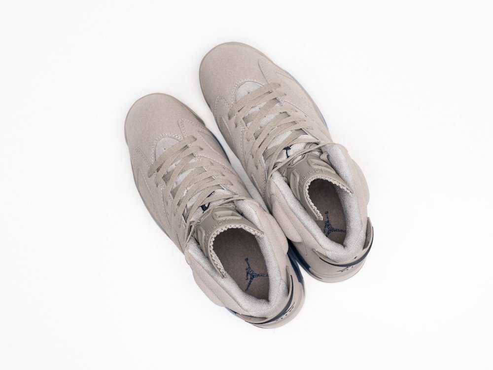 Nike Air Jordan 6 серые замша мужские (AR26288) - фото 3