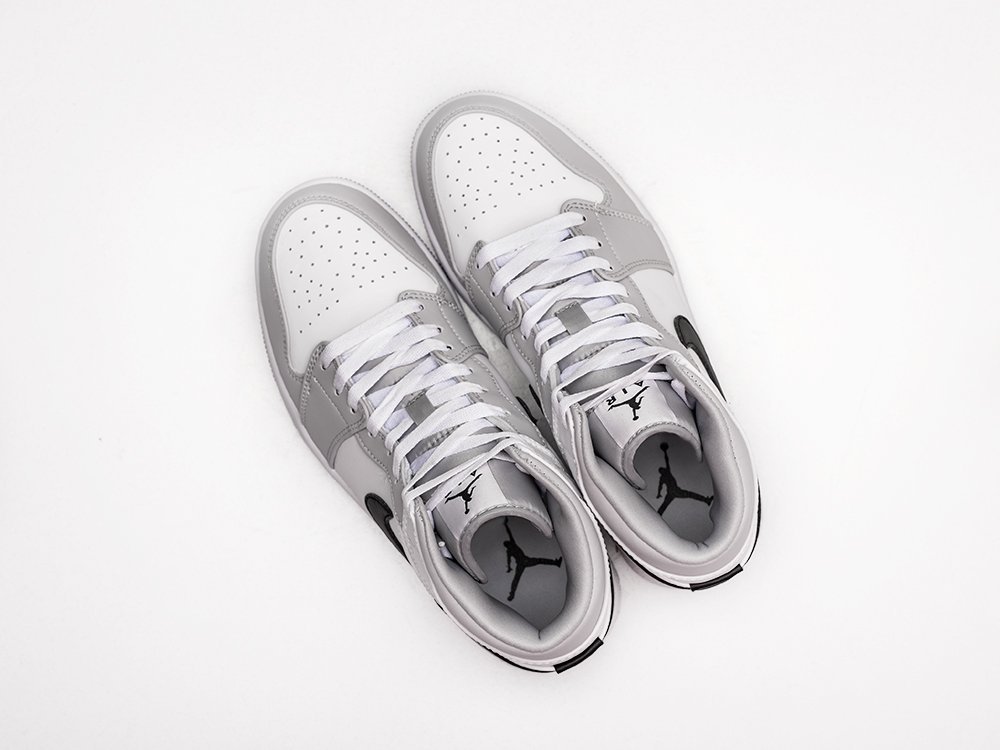Nike Air Jordan 1 Mid Grey Fog белые кожа мужские (AR26364) - фото 3