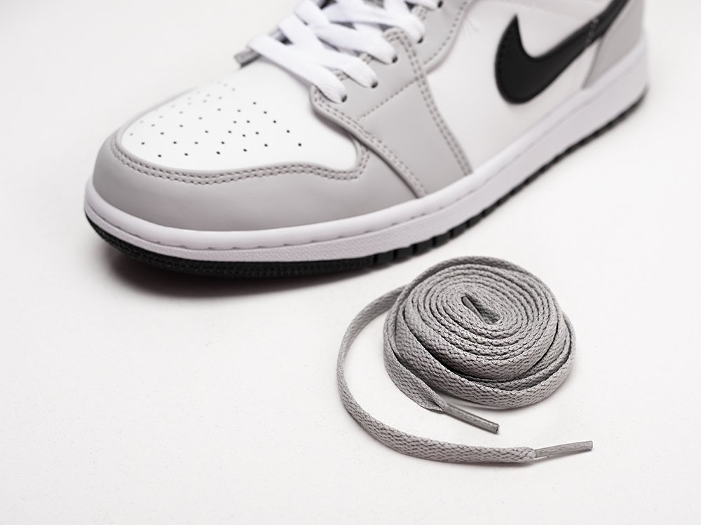 Nike Air Jordan 1 Mid Grey Fog белые кожа мужские (AR26364) - фото 4