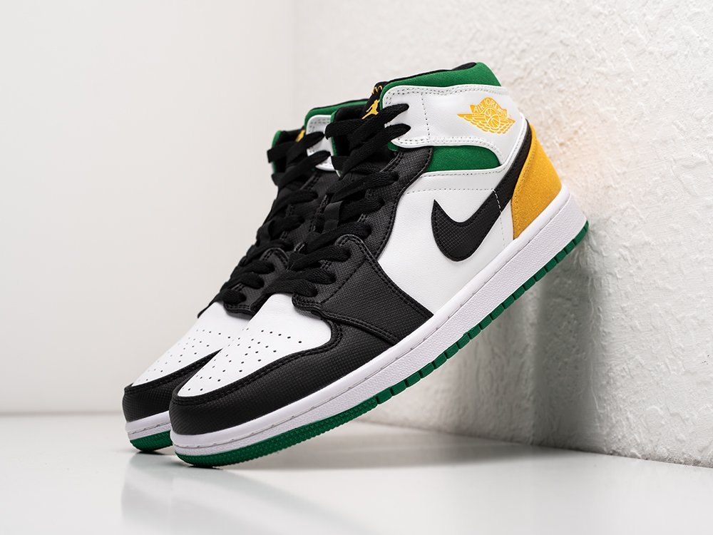 Nike Air Jordan 1 Mid SE GS Oakland белые кожа мужские (AR26365) - фото 2 Nike Air Jordan 1 Mid SE GS Oakland белые кожа мужские (AR26365) - фото 2