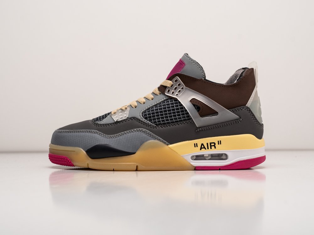Nike x OFF White x Air Jordan 4 Retro серые кожа мужские (AR26448) - фото 1 Nike x OFF White x Air Jordan 4 Retro серые кожа мужские (AR26448) - фото 1