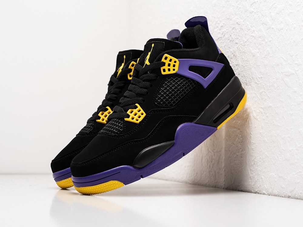 Nike Air Jordan 4 Retro Lakers Alternate черные замша мужские (AR26450) - фото 2