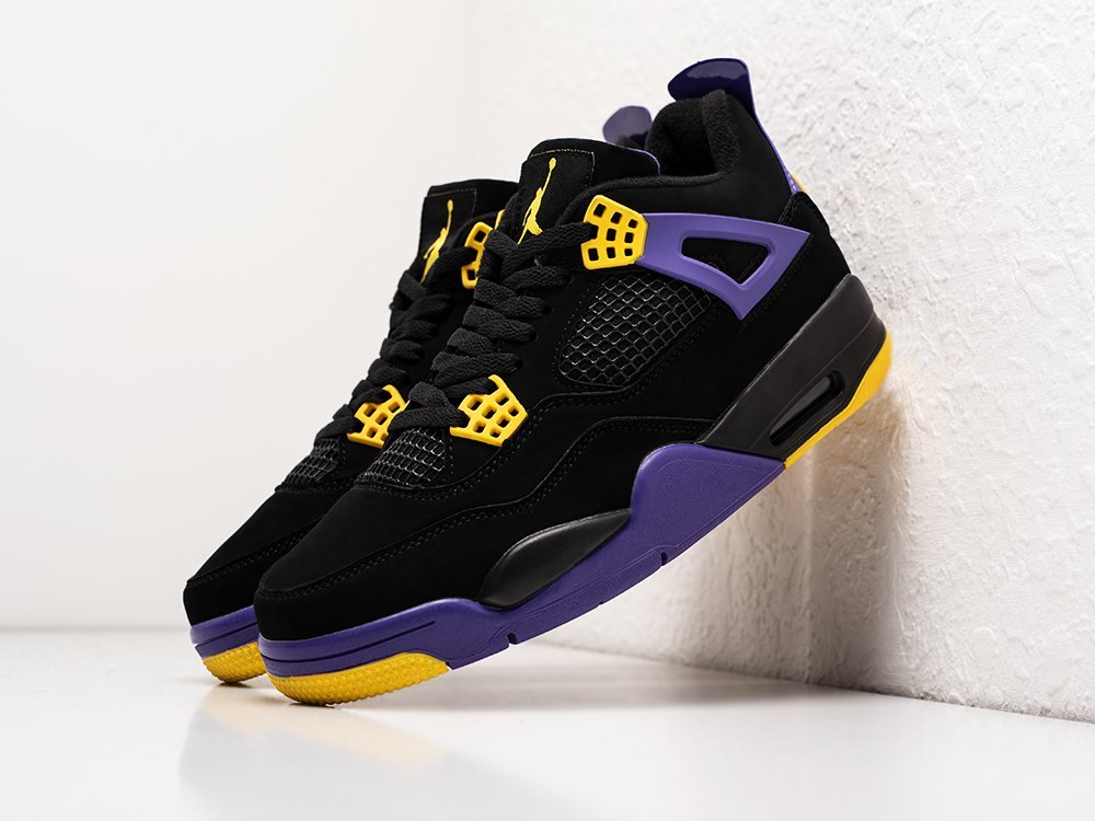 Nike Air Jordan 4 Retro Lakers Alternate черные замша мужские (AR26450) - фото 2 Nike Air Jordan 4 Retro Lakers Alternate черные замша мужские (AR26450) - фото 2