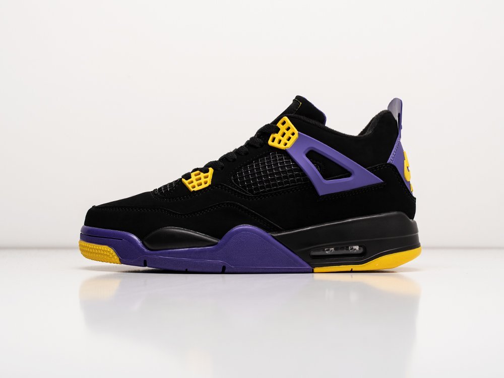 Nike Air Jordan 4 Retro Lakers Alternate черные замша мужские (AR26450) - фото 1