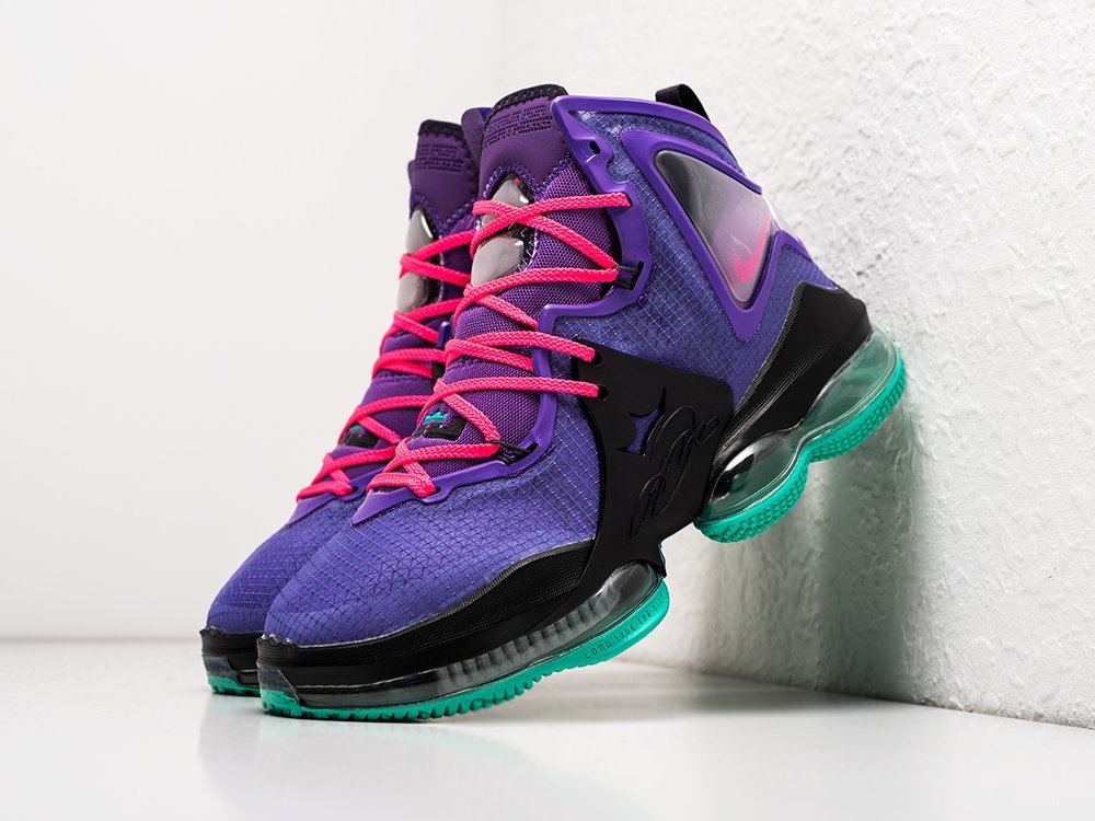 Nike Lebron XIX Purple Teal фиолетовые текстиль мужские (AR26451) - фото 2