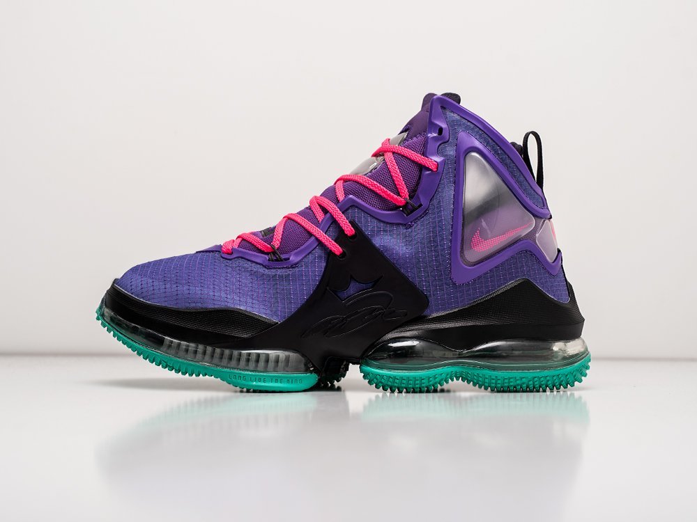 Nike Lebron XIX Purple Teal фиолетовые текстиль мужские (AR26451) - фото 1