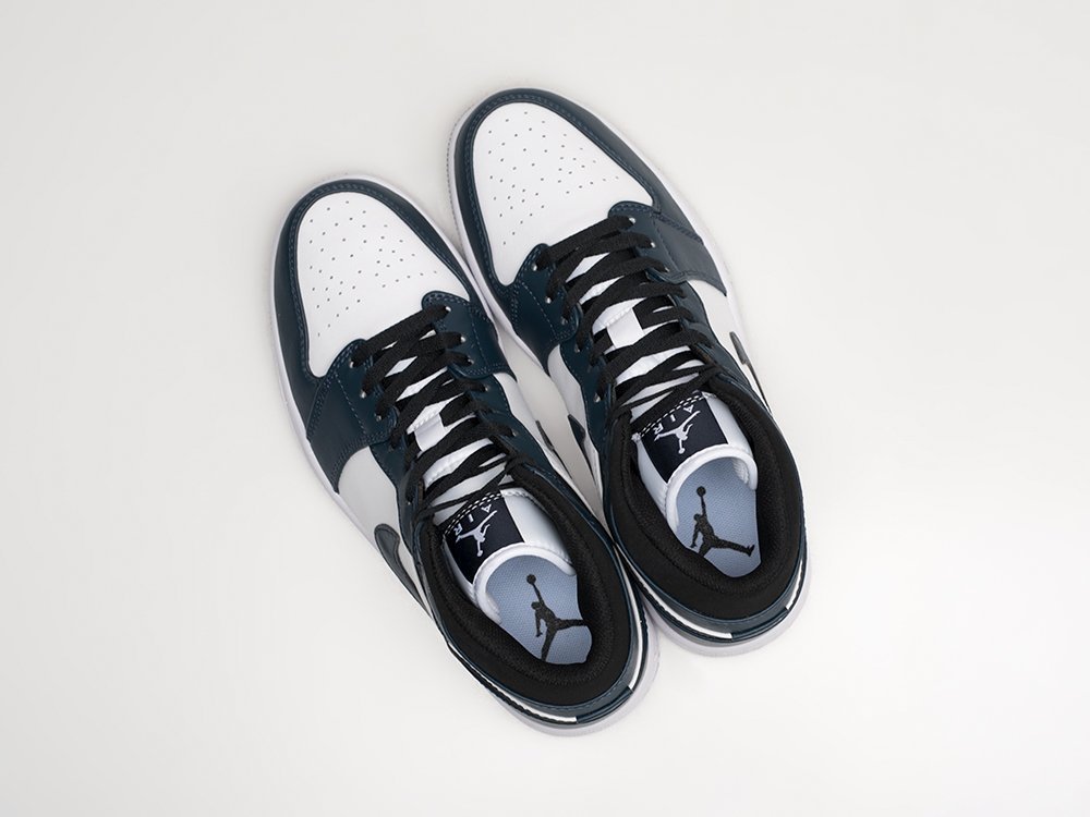 Nike Air Jordan 1 Mid белые кожа мужские (AR26603) - фото 3 Nike Air Jordan 1 Mid белые кожа мужские (AR26603) - фото 3