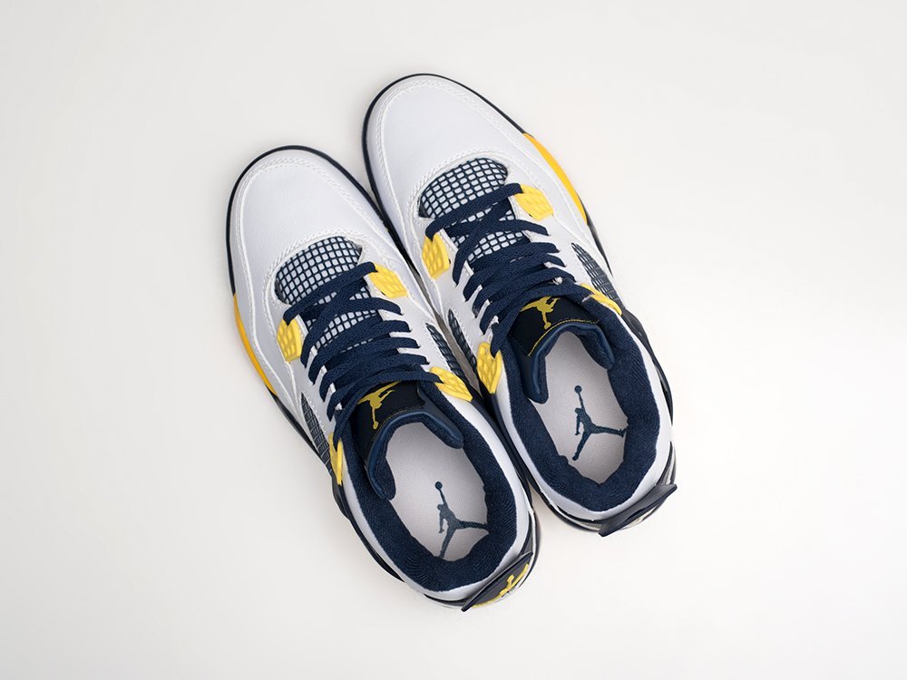 Nike Air Jordan 4 Retro Marquette белые кожа мужские (AR26609) - фото 3 Nike Air Jordan 4 Retro Marquette белые кожа мужские (AR26609) - фото 3