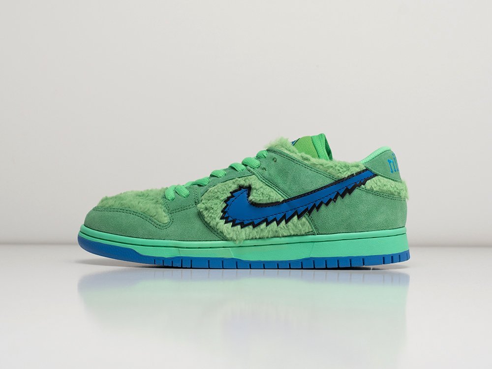 Nike x Grateful Dead x SB Dunk Low Green Bear зеленые замша мужские (AR26616) - фото 1 Nike x Grateful Dead x SB Dunk Low Green Bear зеленые замша мужские (AR26616) - фото 1