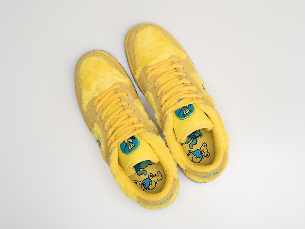 Nike x Grateful Dead x SB Dunk Low Yellow Bear желтые замша мужские (AR26617) - фото 3